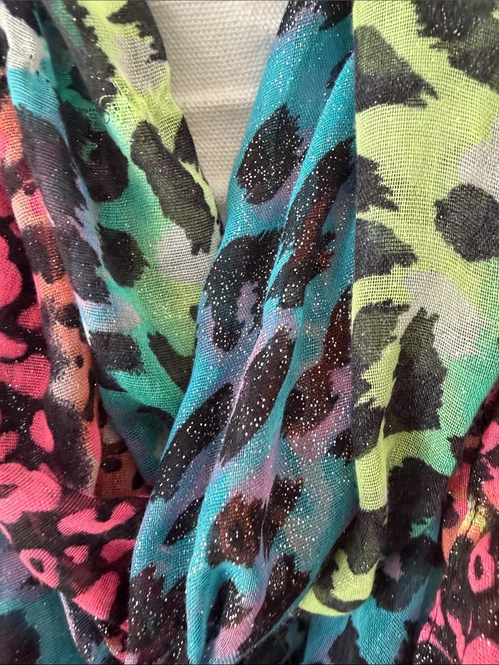 Justice Girl’s Multicolor Sparkly Leopard Print Infinity Scarf